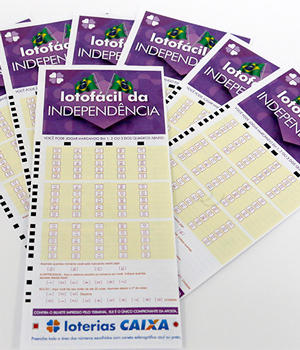 Bilhetes de loterias Lotofácil da independência