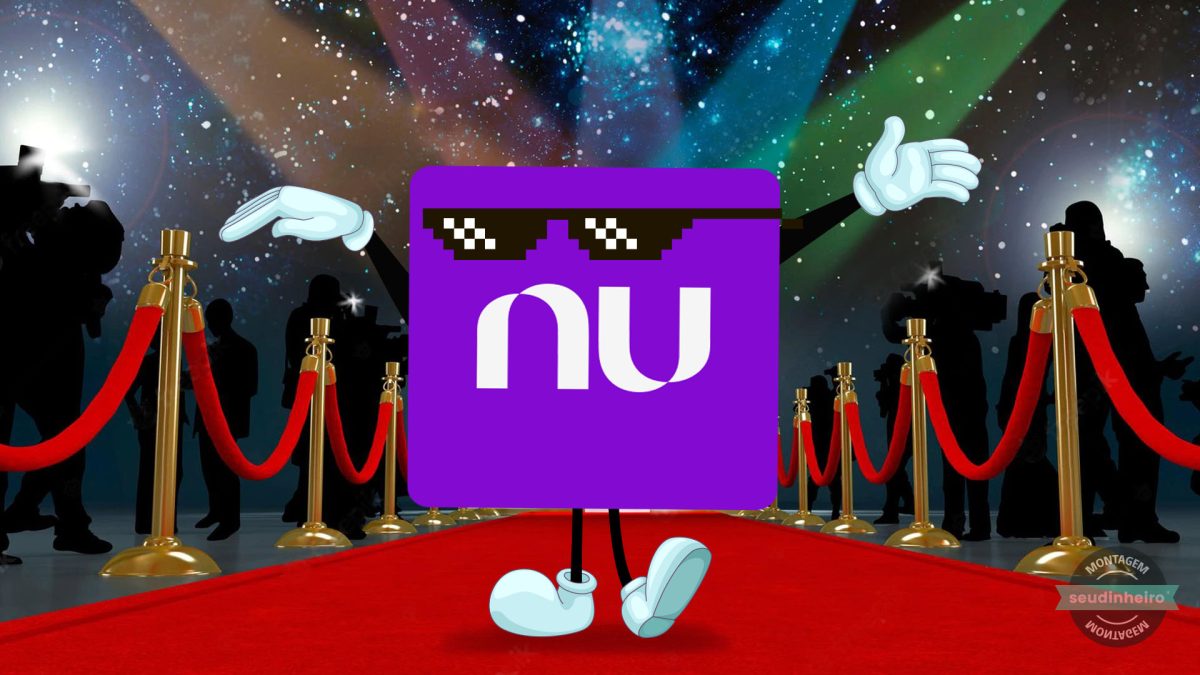 Nubank desfilando por um tapete vermelho