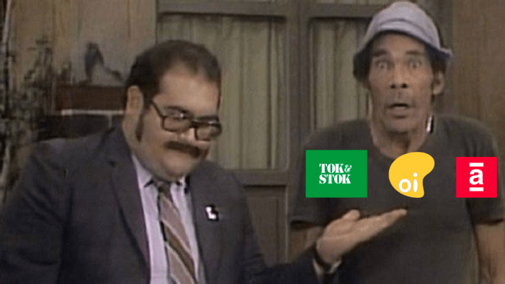 Montagem com seriado Chaves com representação de empresas endividadas