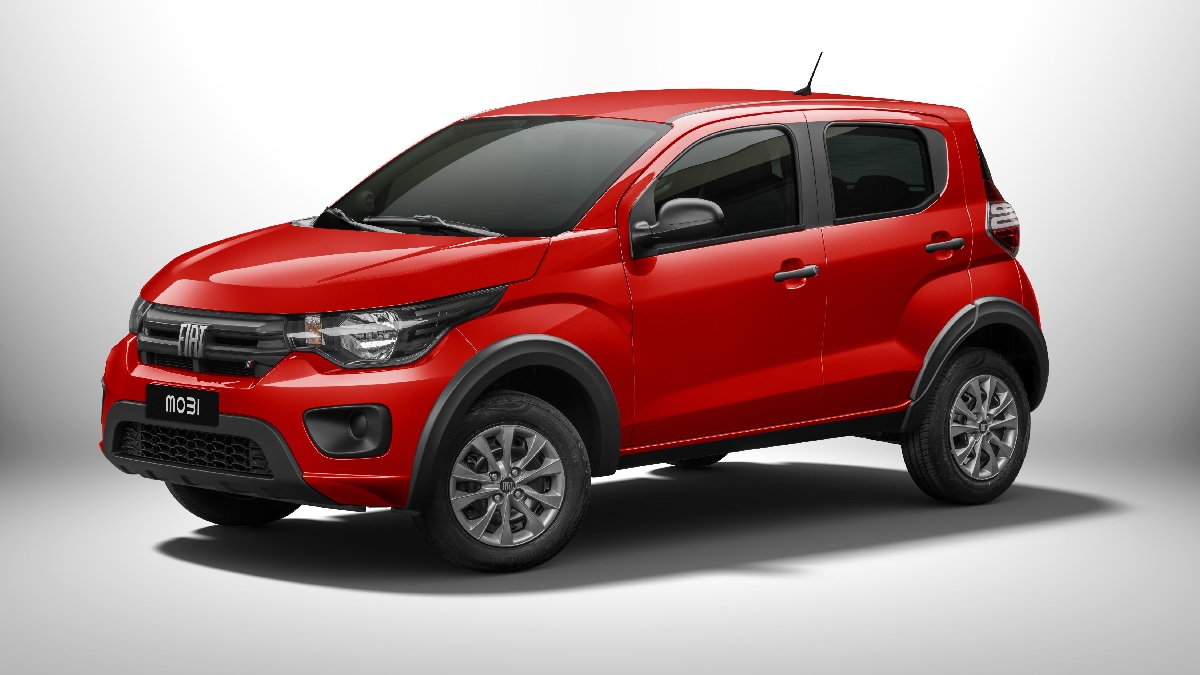 Carro Fiat Mobi, um dos modelos mais baratos à venda no Brasil