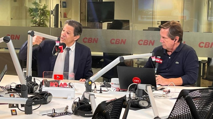 Ministro da Fazenda, Fernando Haddad, em entrevista à CBN