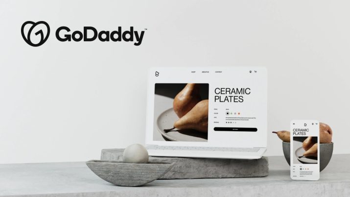 Tela do GoDaddy, plataforma de criação de sites na internet