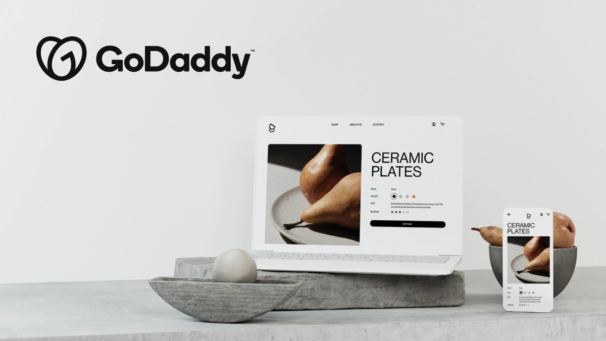 Tela do GoDaddy, plataforma de criação de sites na internet