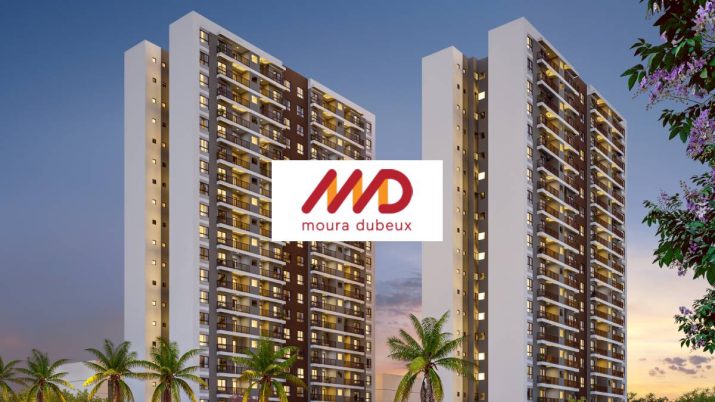 Projeção digital da fachada do Parque das Dunas, um dos empreendimentos da Mood, marca da construtora Moura Dubeux