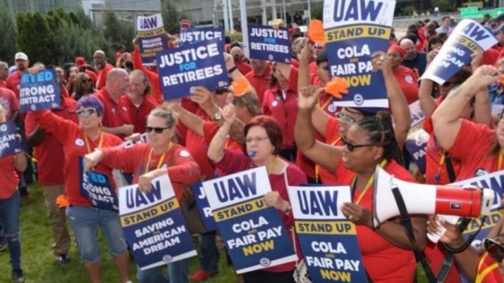 Trabalhadores de montadores dos Estados Unidos em greve