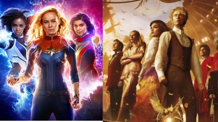 Artes de capa de As Marvels e do novo Jogos Vorazes