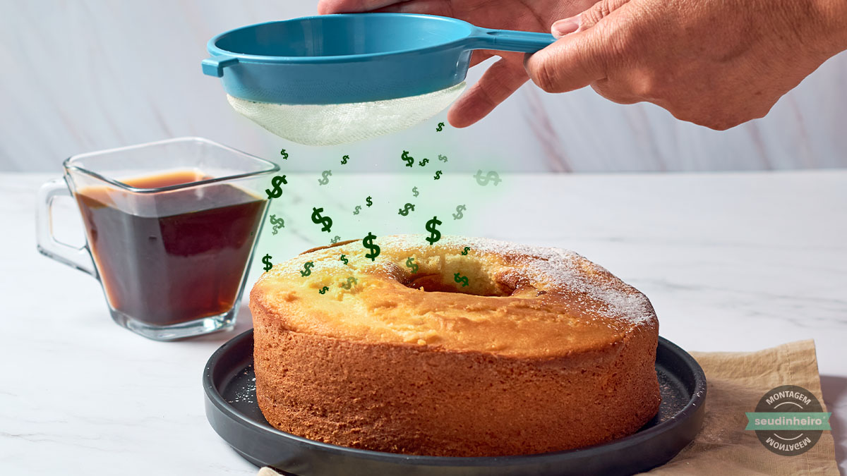 Fundos Imobiliarios receita de bolo ingredientes dinheiro SD – Montagem Andrei Morais, Envato