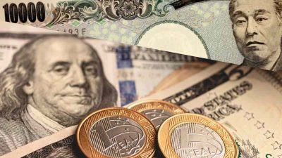 Iene, real brasileiro e dólar