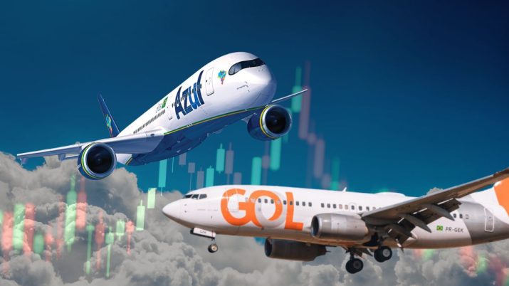 Aeronaves de Gol (GOLL4) e Azul (AZUL4)