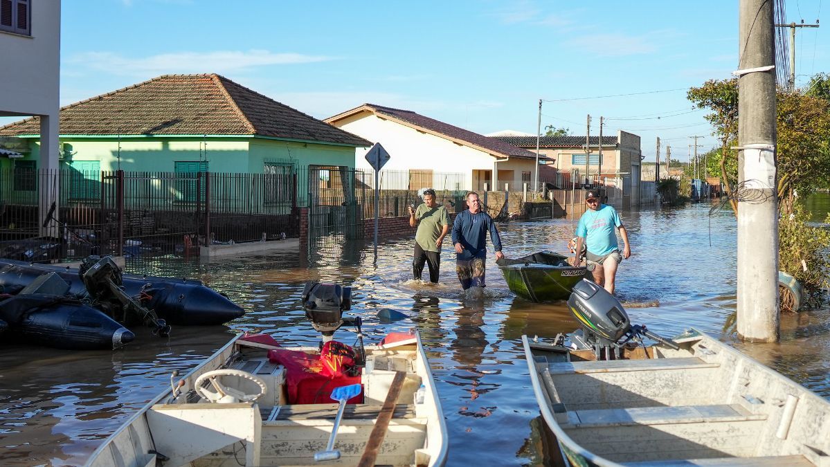 Cidade de Eldorado do Sul, no Rio Grande do Sul (RS), após alagamentos de maio de 2024