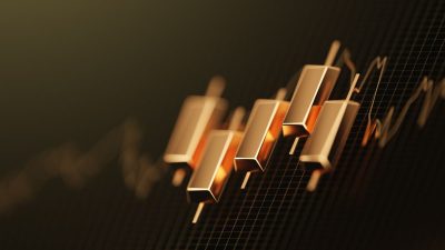 Gráfico com barras de ouro