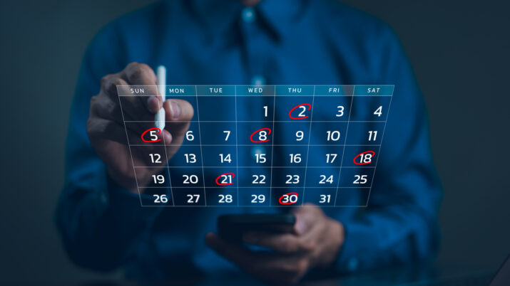 calendário do mercado