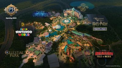 mapa do epic universe universal studios disney parque temático orlando flórida
