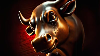 Touro de Wall Street em lágrimas