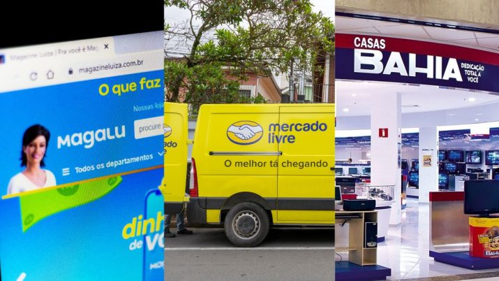 Imagem Casas Bahia, Magazine Luiza e Mercado Livre