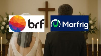 Fusão entre BRF (BRFS3) e Marfrig (MRFG3).