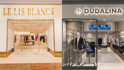 Junção das fachadas das lojas da Veste, Le Lis Blanc e Dudalina.