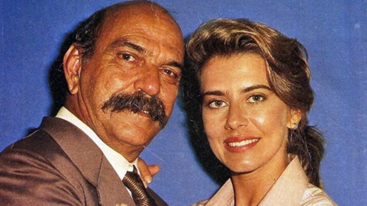 Lima Duarte e Maitê Proença em novela "O salvador da pátria"