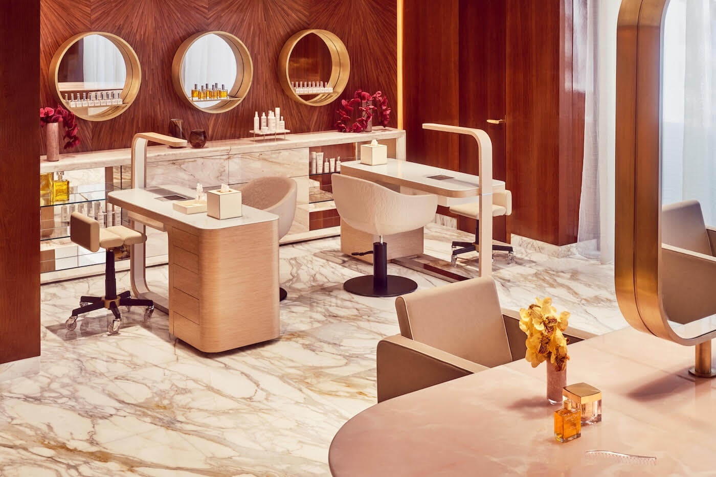 O Royal Mansour Casablanca Spa inclui salão de beleza com cuidados capilares, serviços de unha e maquiagem profissional
