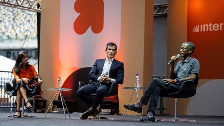Thomas Wu, economista-chefe da Itaú Asset, Rafaela Vitoria, economista-chefe do Inter, e Ian Lima, gestor de renda fixa da Inter Asset.