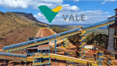 Imagem mostra a mina de Capanema, em Ouro Preto, Minas Gerais, e traz o logo da Vale na parte superior da imagem