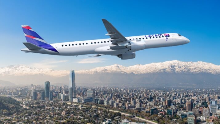 Representação do avião E195-E2 da Latam