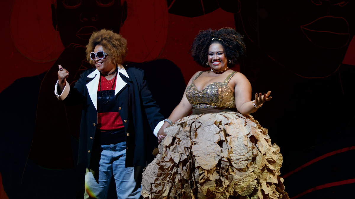Em Vozes Negras, Roberta Ribeiro e Vanessa Brown interpretam Margareth Menezes e Sandra de Sá, respectivamente