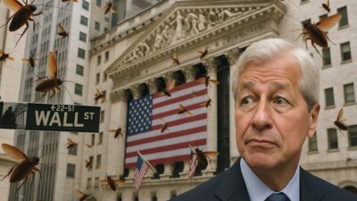 Imagem criada por inteligência artificial para ilustrar o alerta de Jamie Dimon para os bancos e os mercados.