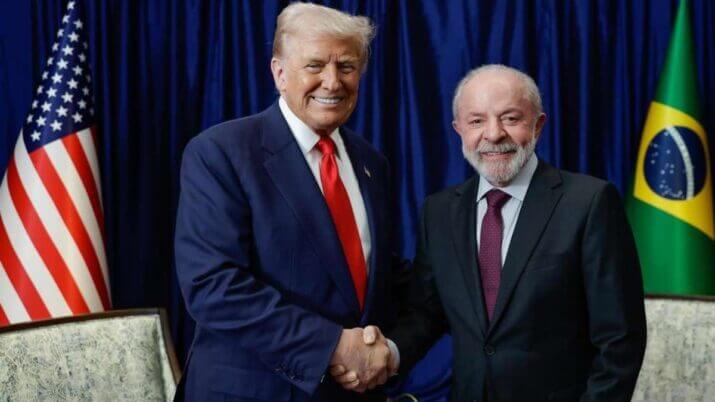 Lula e Trump reunidos durante a 47ª Cúpula da Associação de Nações do Sudeste Asiático (ASEAN), na Malásia.