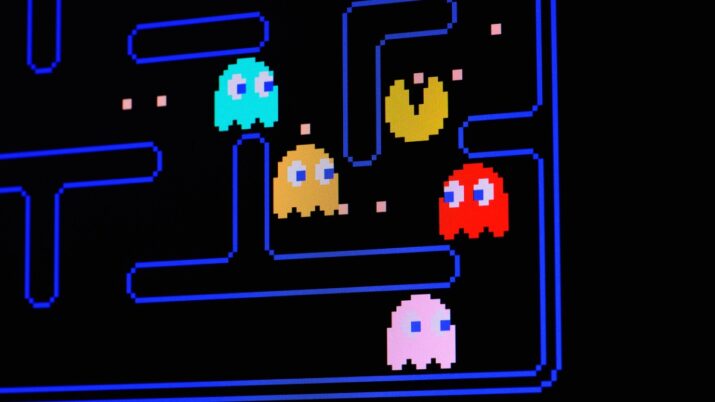 Pacman, video game vintage dos anos 80.