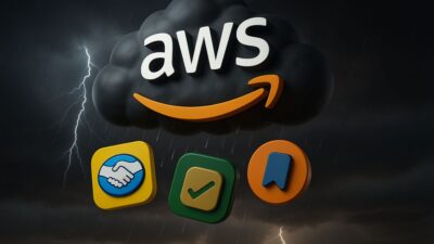 À medida que a interrupção da AWS atinge milhões, ela revela uma realidade incômoda: a economia digital global depende de poucos provedores concentrados e vulneráveis. Imagem gerada por Inteligência Artificial (IA).