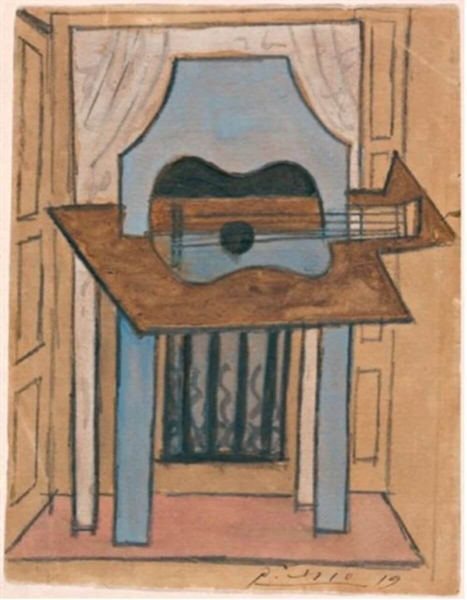 “Naturaleza muerta con guitarra”, 1919, de Pablo Picasso. Foto: Reprodução