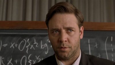 Cena do filme Uma Mente Brilhante (2001), interpretado por Russell Crowe / Crédito: Divulgação/DreamWorks