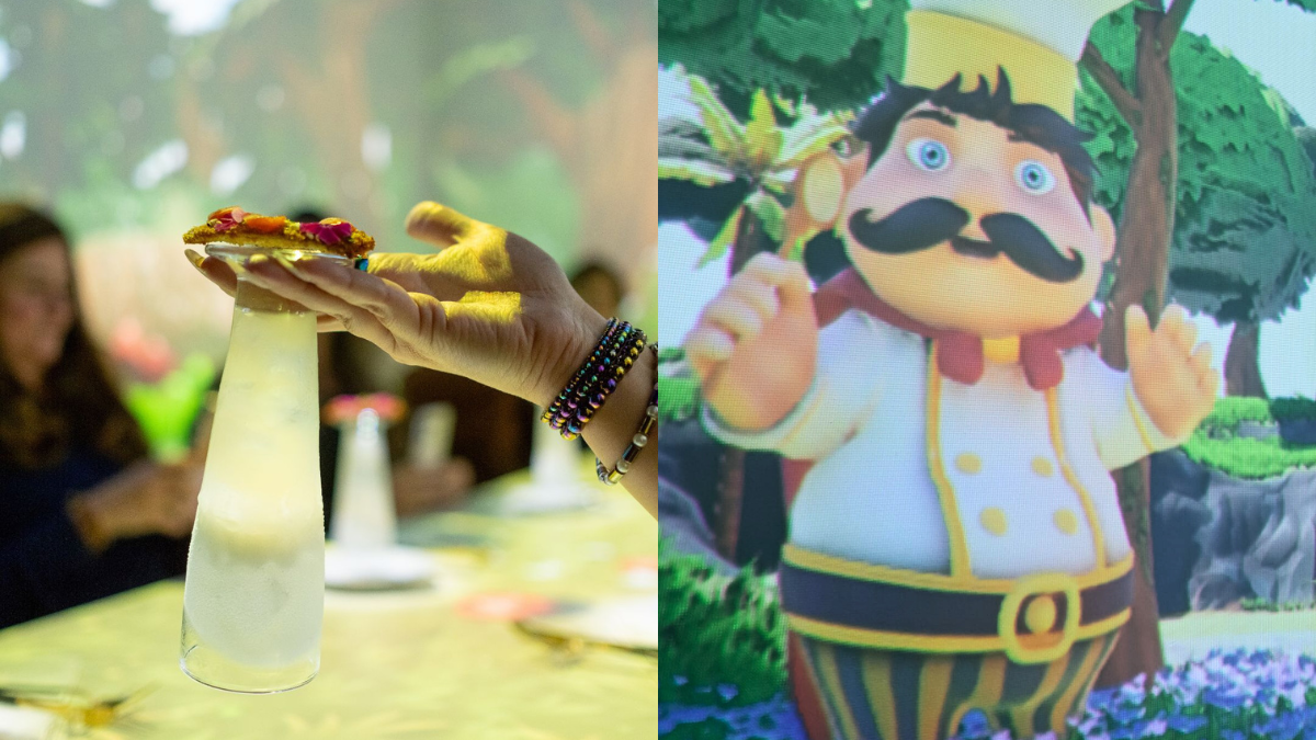 O drink d'O Alaric e o chef holográfico