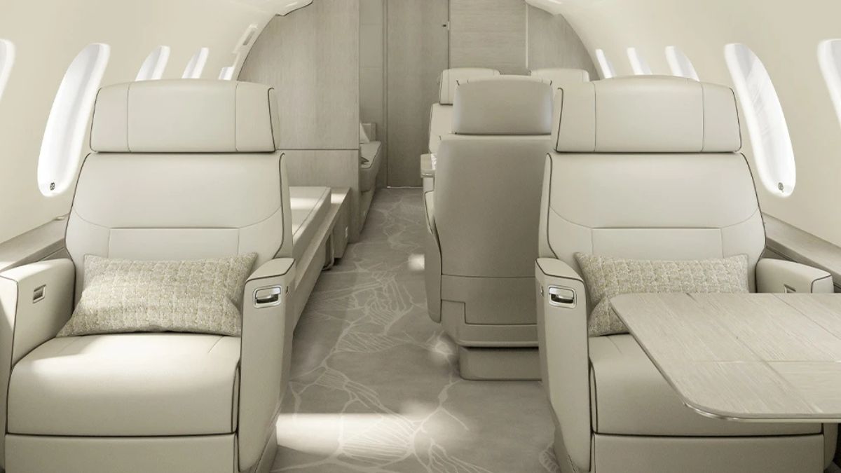 Interior do Bombardier Global Express XRS 6500, de cerca de US$ 57 milhões