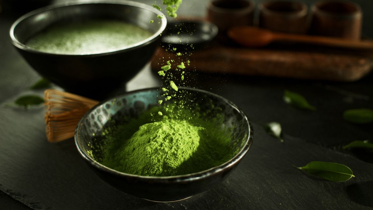 O pó de matcha