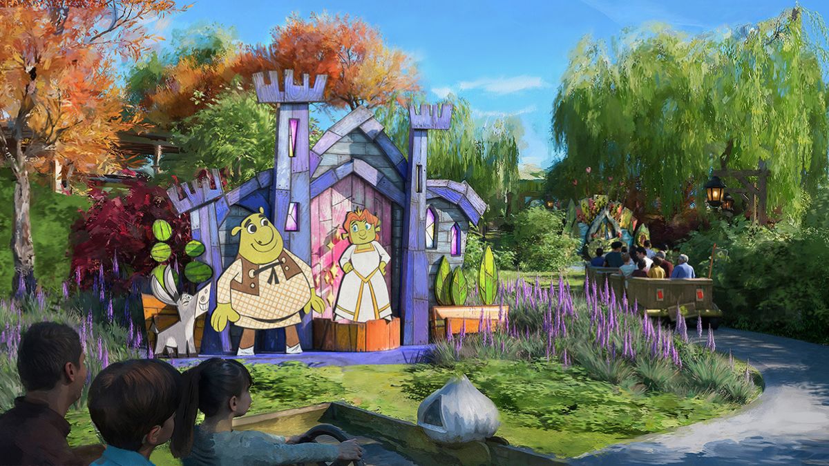 Projeto da área DreamWorks' Shrek's Swamp (o pântano do Shrek)