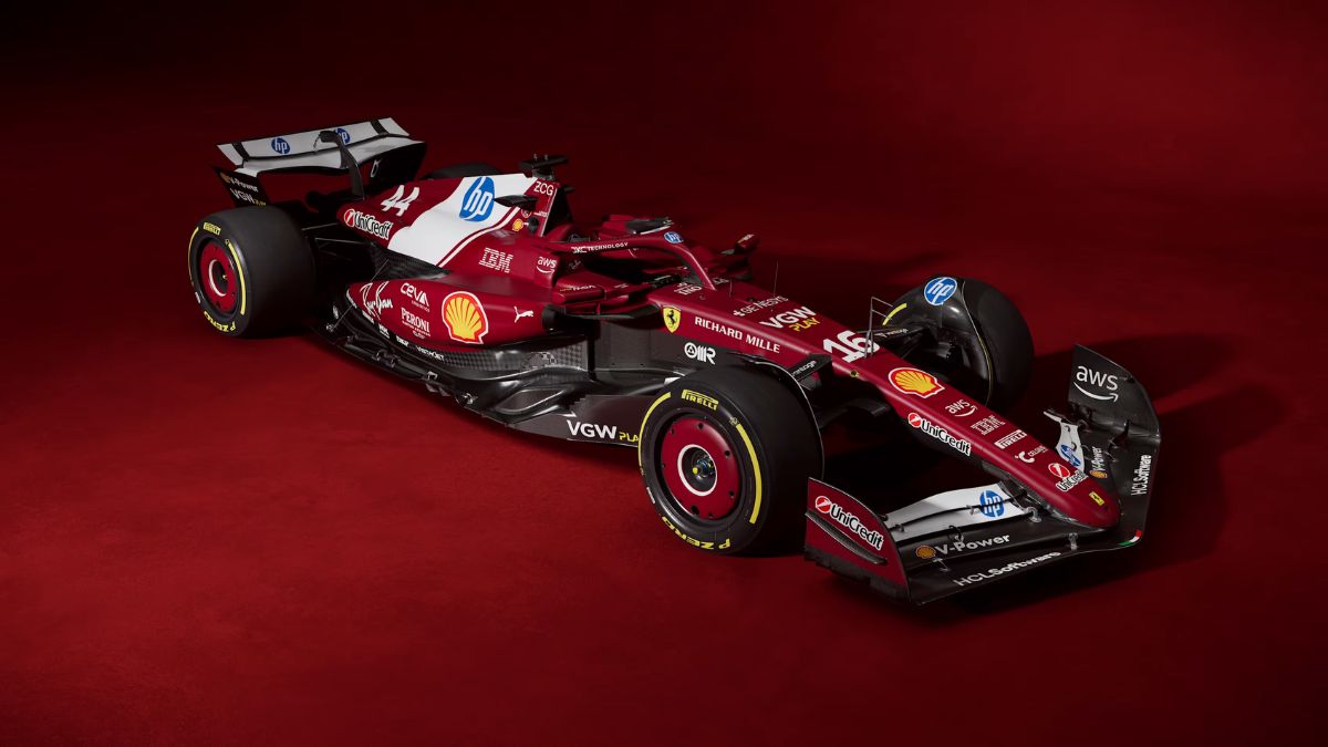 O carro da Ferrari na temporada 2025 da Fórmula 1