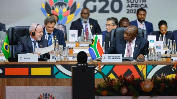 Presidente da República, Luiz Inácio Lula da Silva, juntamente com o presidente da África do Sul, Cyril Ramaphosa, participa da Terceira Sessão da Cúpula de Líderes do G20: Um Futuro Justo para Todos (minerais críticos, trabalho decente, inteligência artificial)