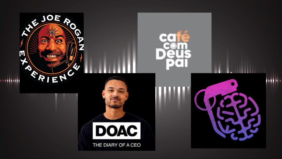 Os podcasts The Joe Rogan Experience, The Diary Of A CEO with Steven Bartlett, Café com Deus Pai, e Inteligência Ltda estão entre os mais ouvidos de 2025 no Spotify