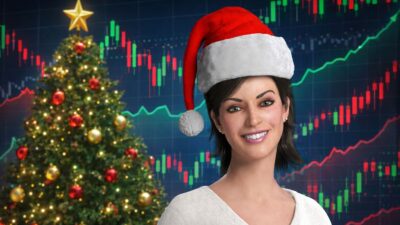 Imagem criada por inteligência artificial para ilustrar o Magazine Luiza (MGLU3) no Natal.