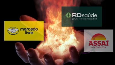 Pessoa colocando a mão no fogo por algumas ações do varejo