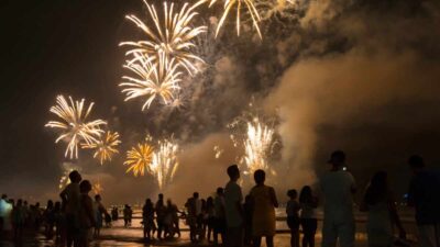 ano novo fogos na praia