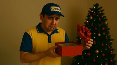 carteiro triste ao não ganhar o vale natal