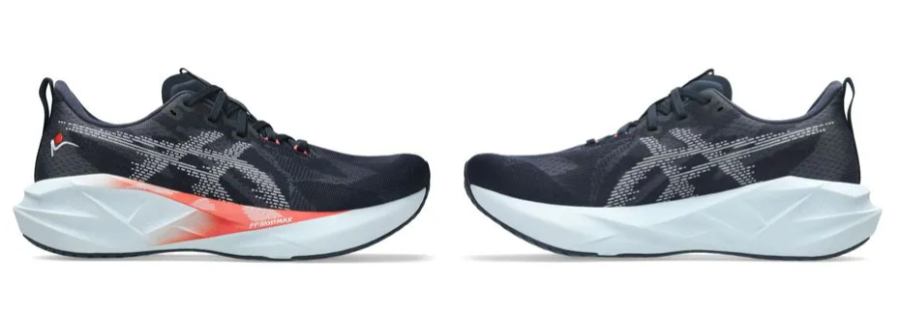 Tênis Asics NovaBlast 5 São Silvestre. Modelo é unissex. Reprodução/Asics