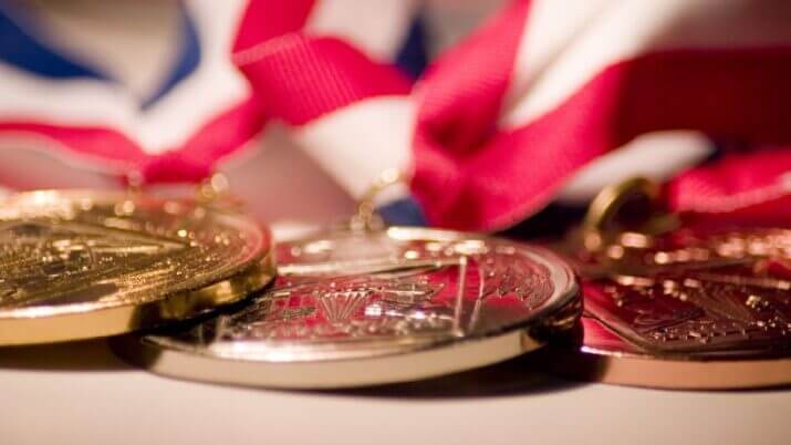 Medalhas de ouro, prata e bronze