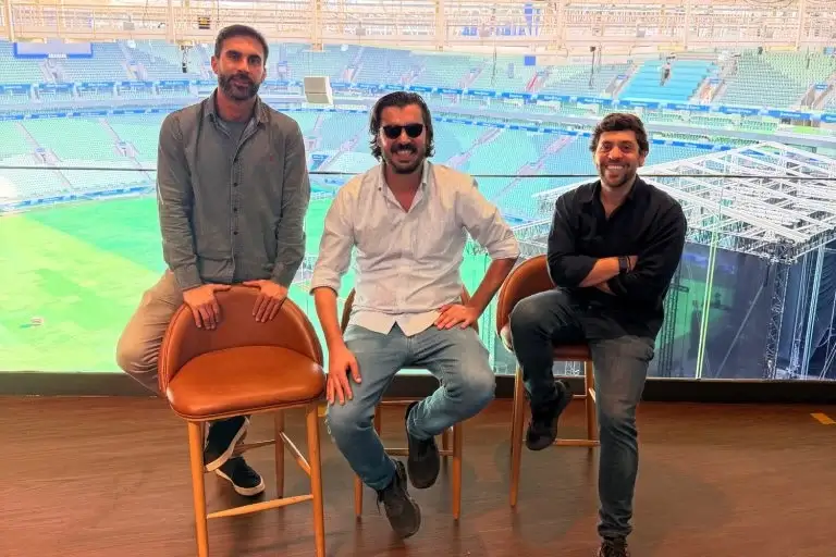 Thiago Armentano, Fernando Ximenes e Thomaz Rothmann no Parque Mirante