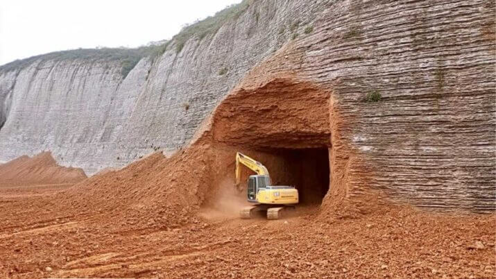 Homem cria casa na montanha na China