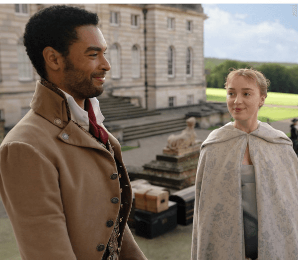 Duque de Hastings (Regé-Jean Page) e da Duquesa (Phoebe Dynevor), em Bridgerton - Imagem: Netflix