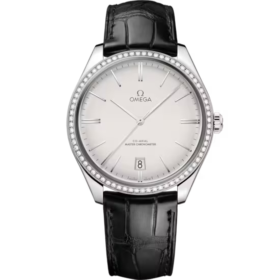 De Ville Trésor, 40 mm, aço em bracelete de pele - Imagem: Reprodução/Omega